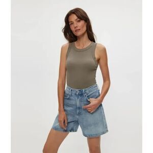 Michael Stars Halley Ribbed Tank with Ruching | Size M